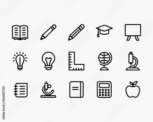 Beautiful Repeating Background with Books Pencils Globes and School Tools