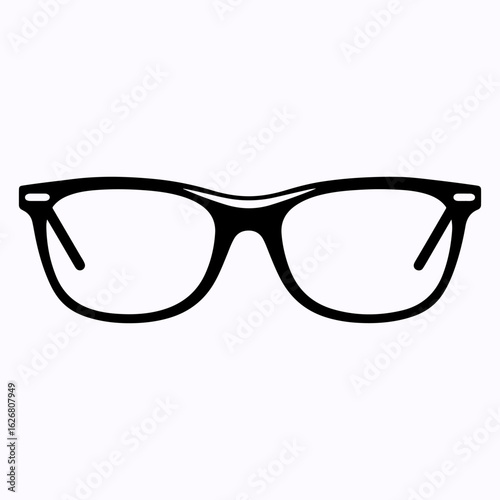 Glasses Flat Icon Symbol, Isolated Silhouette Black Glasses Design, Glasses Icon Artwork, Design Element Glasses Vintage Style Vector Silhouette Illustration Clothing Idea