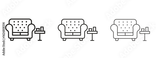 Lounge icon. Hand drawn minimalism style vector illustration