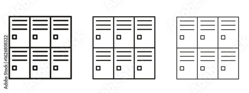 Lockers icon. Hand drawn minimalism style vector illustration