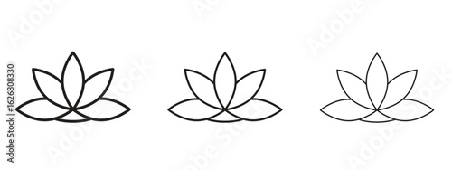 Lotus flower icon. Hand drawn minimalism style vector illustration