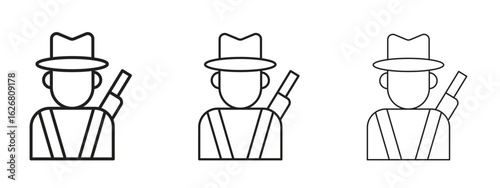 Hunter icon. Hand drawn minimalism style vector illustration