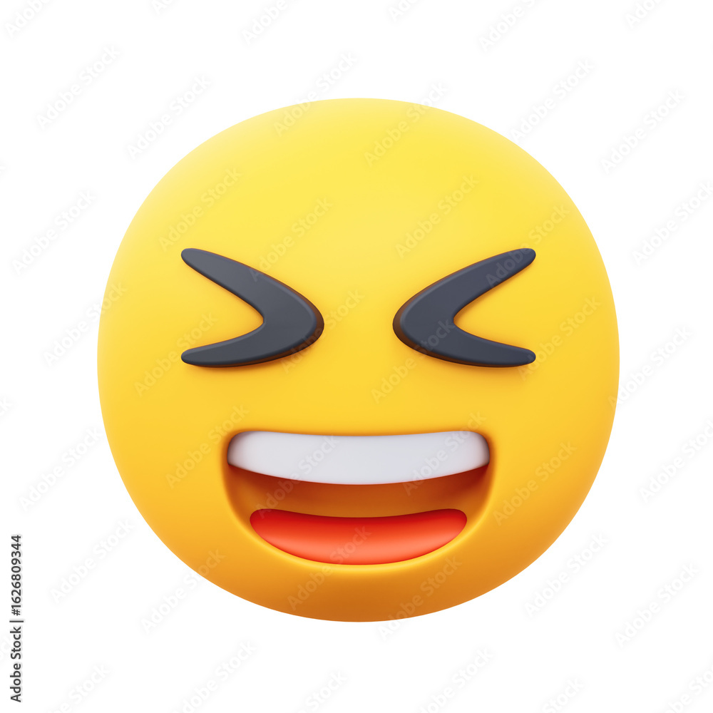 Fototapeta premium laugh emoji 3d illustration