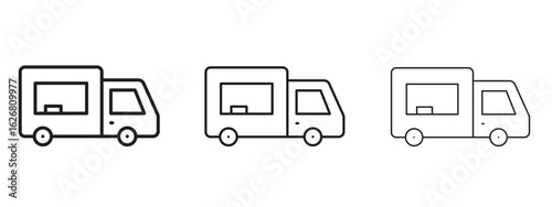 Food truck icon. Hand drawn minimalism style vector illustration