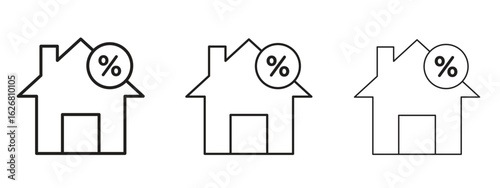 Fixed rate mortgage icon. Hand drawn minimalism style vector illustration
