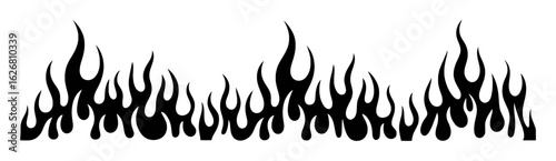 Black flames graphic design border illustration fire heat