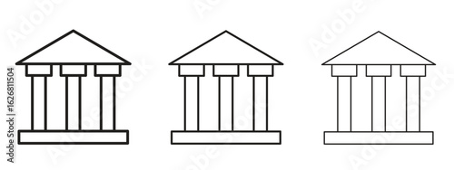 Courthouse icon. Hand drawn minimalism style vector illustration