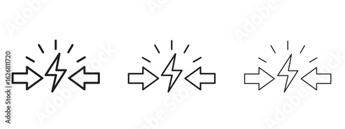 Conflict icon. Hand drawn minimalism style vector illustration