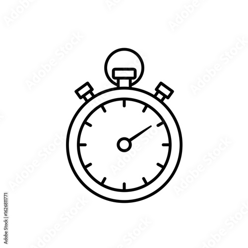 Stopwatch icon in minimalistic black outline style  