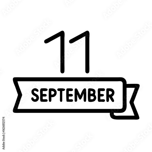 September 11 date label with bold typography
