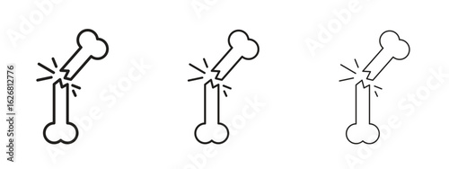 Broken bone icon. Hand drawn minimalism style vector illustration