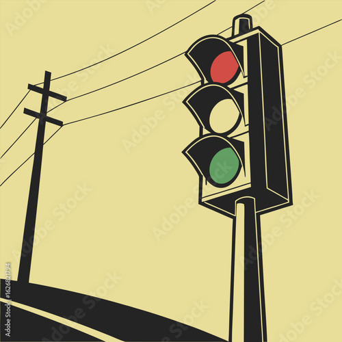  Silhouette of a Traffic Light Signal Sign