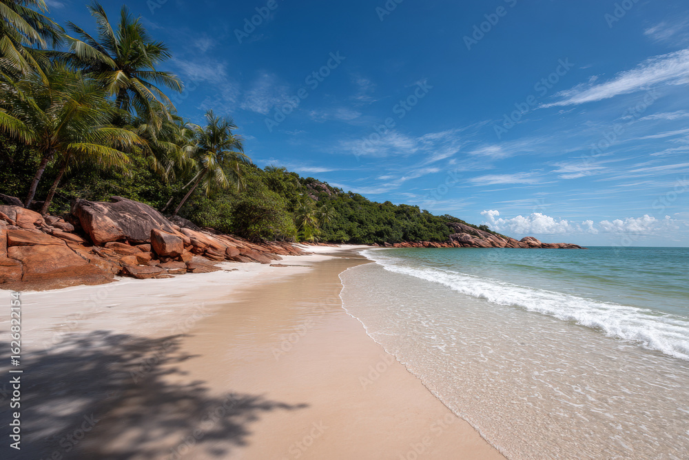 Fototapeta premium tropical beach with palm trees