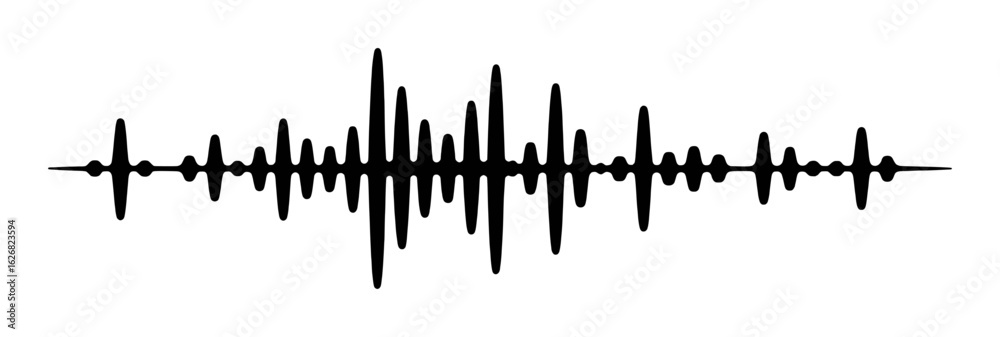 Naklejka premium Black sound wave graphic illustration audio