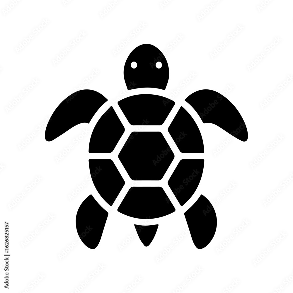 Obraz premium A black and white turtle icon
