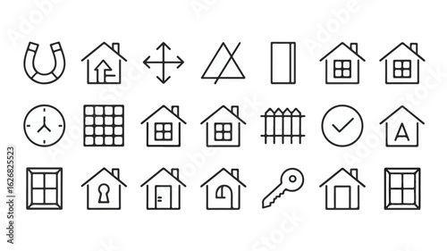 House icons real estate property symbols home
