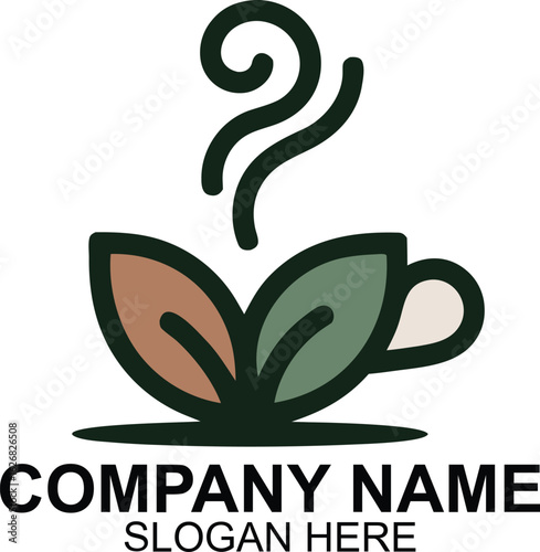 Fresh Leaf Tea Cup Logo Design for Healthy Beverage Company