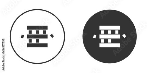 Wooden block icon vector silhouette in black. simple flat icon vector.