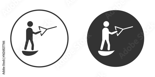 Wakeboarding icon vector silhouette in black. simple flat icon vector.