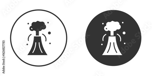 Volcano icon vector silhouette in black. simple flat icon vector.