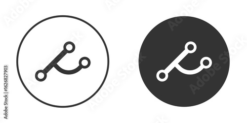 Version control icon vector silhouette in black. simple flat icon vector.