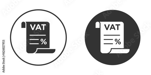 Value added tax VAT icon vector silhouette in black. simple flat icon vector.