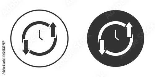Uptime and downtime icon vector silhouette in black. simple flat icon vector.