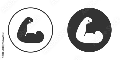Strong arm icon vector silhouette in black. simple flat icon vector.