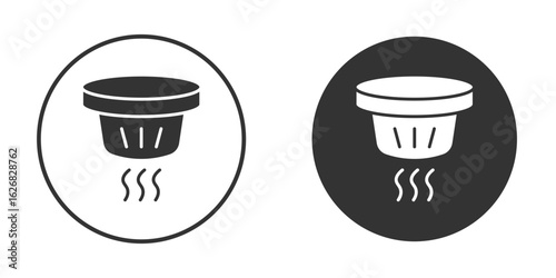 Smoke detector icon vector silhouette in black. simple flat icon vector.