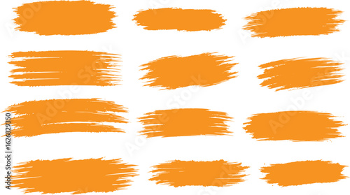 set of hand drawn brush strokes vector. rectangle, square and round freehand drawings. Ink splatters painted lines, artistic design elements. waves, circles, triangles. Vector paintbrush set.