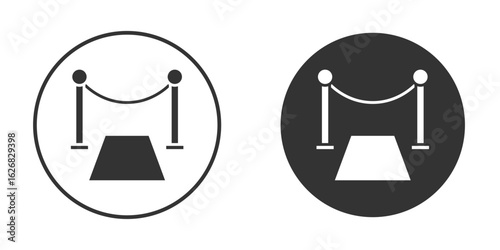 Red carpet icon vector silhouette in black. simple flat icon vector.