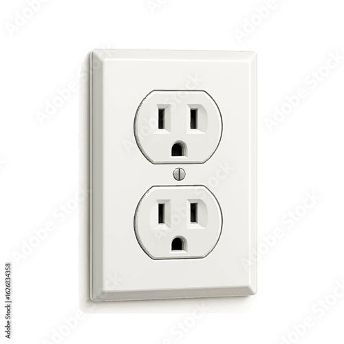 Realistic 3d illustration of a modern electrical wall socket outlet with a clean professional design suitable for home or office interiors