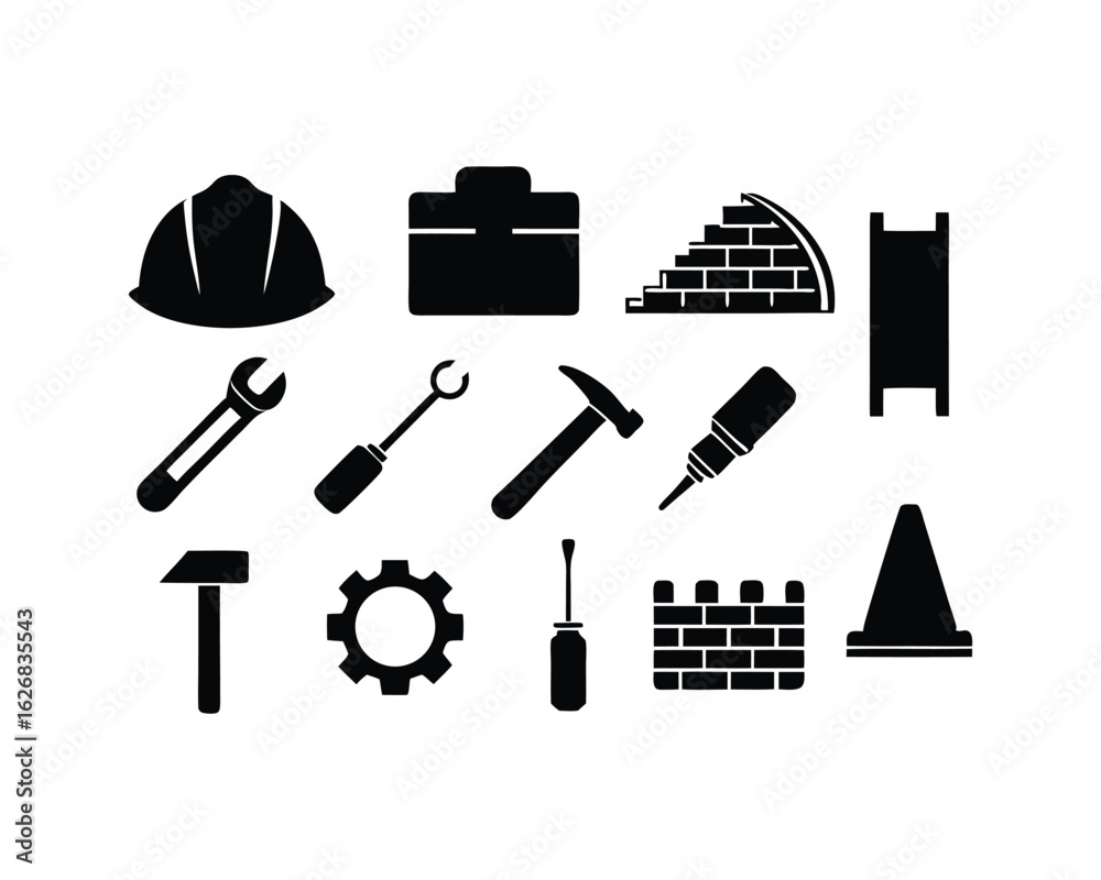Obraz premium Construction and Tool Icons