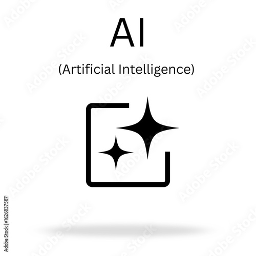  Artificial intelligence AI icon sign . Perfect for UI/UX generative model designs 