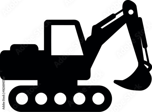Silhouette excavator icon