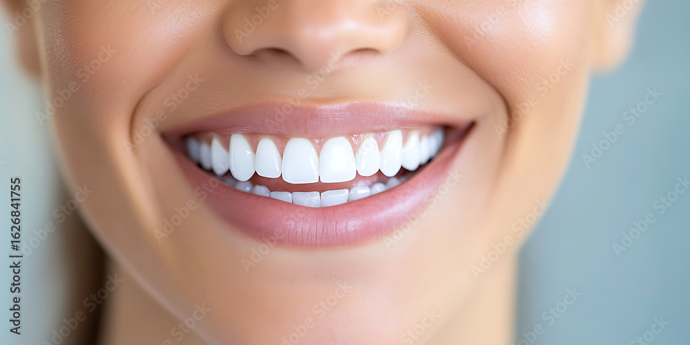 Obraz premium Bright, healthy smile. Cropped shot of a woman's face with a beautiful, white smile. Dental care concept.