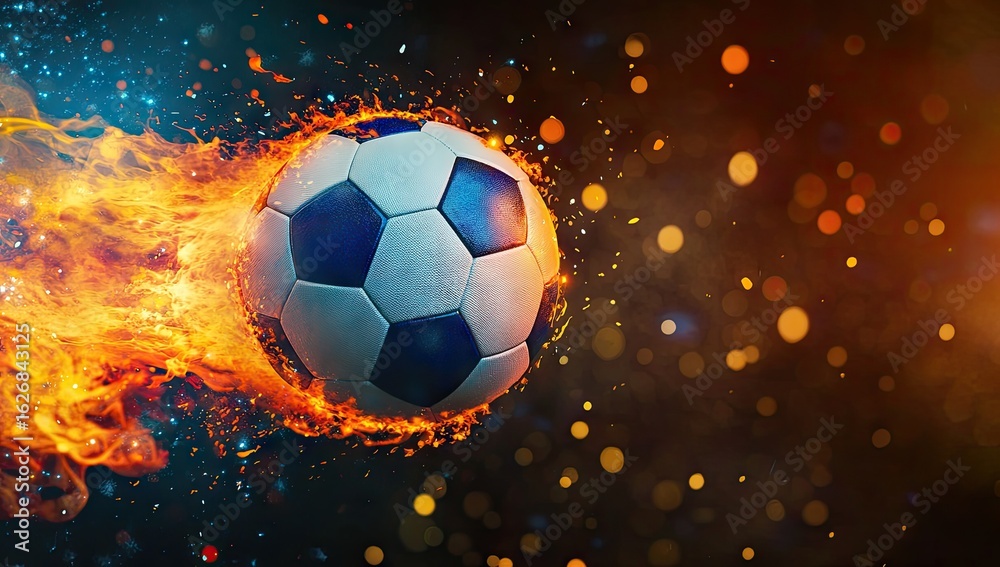 Fototapeta premium Fiery soccer ball in motion (10)