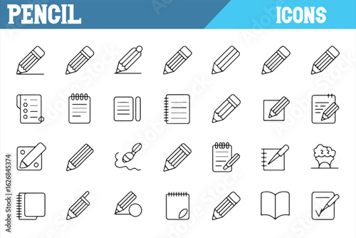 Stationery Icons for Education, Writing, and Office Tasks