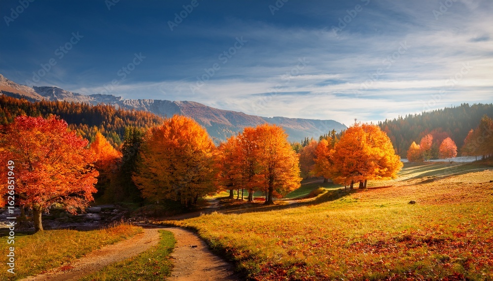 Fototapeta premium autumn landscape with trees generated ai