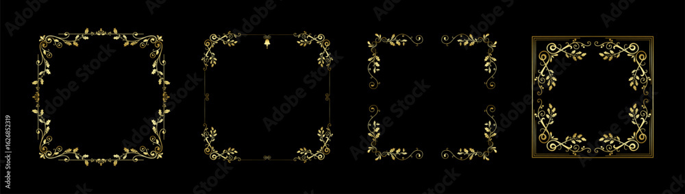 Fototapeta premium Set of decorative Christmas designs for cards vector