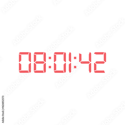 LED digital clock number for counter or calculator mockup design