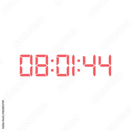 LED digital clock number for counter or calculator mockup design