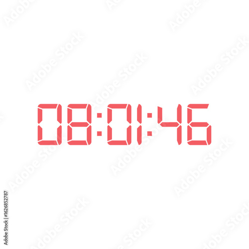 LED digital clock number for counter or calculator mockup design