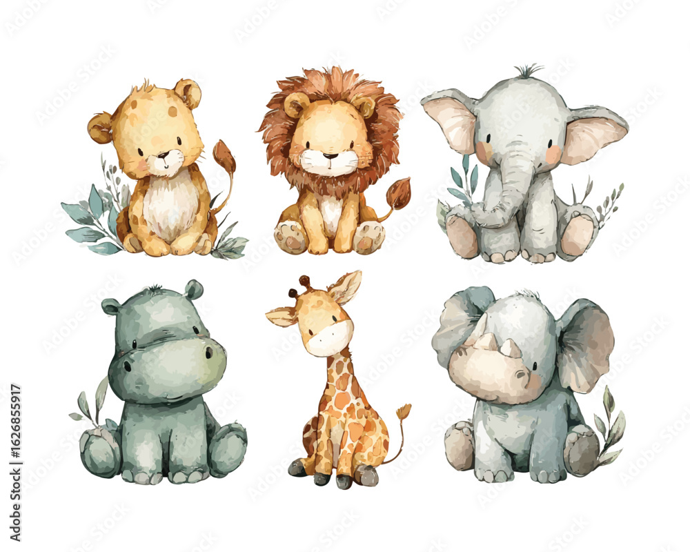 Naklejka premium set of cartoon animals