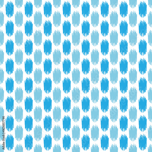 Seamless blue dots brush strokes repeat pattern
