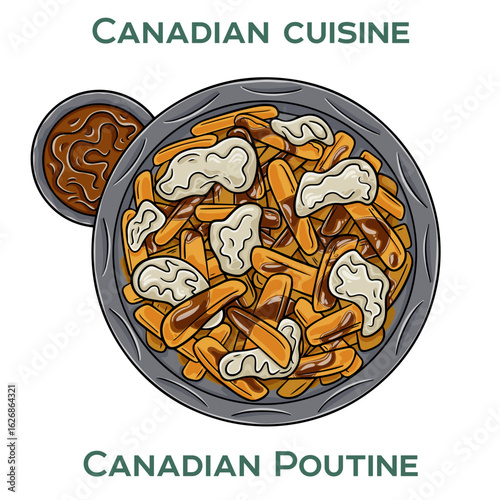 Classic Canadian poutine: crispy fries topped with cheese curds and smothered in rich gravy, a beloved national dish