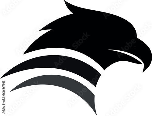 Bold eagle head silhouette logo