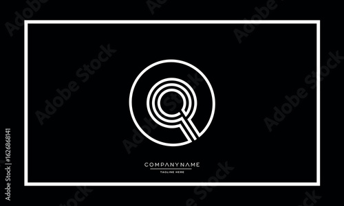 Alphabet letters Q or QQ logo monogram