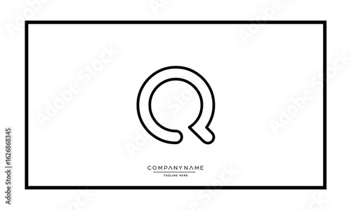 Alphabet letters Q or QQ logo monogram