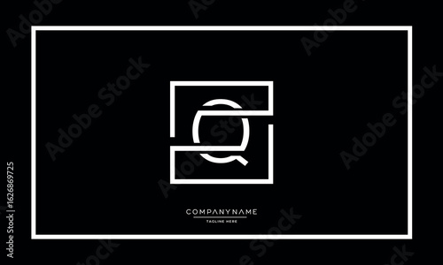 Alphabet letters Q or QQ logo monogram